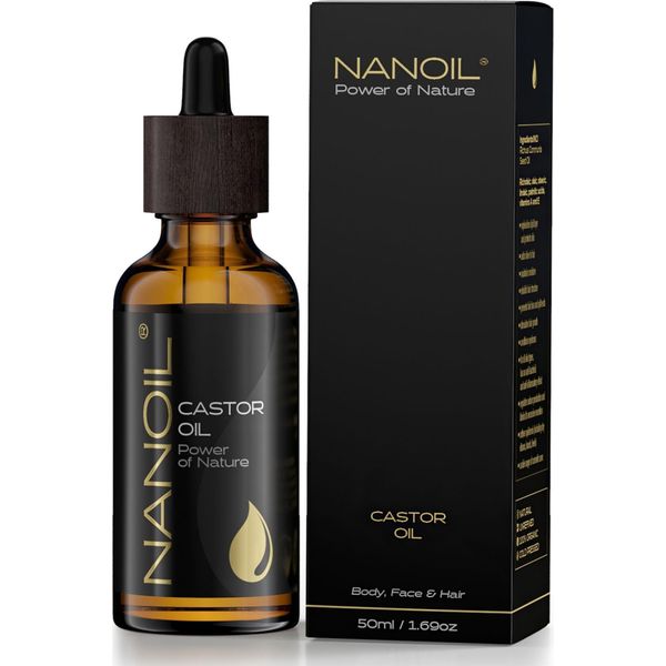 Olio Di Ricino Nanoil Castor Oil 50Ml - Olio Naturale Per La Cura Di Viso, Corpo E Capelli-image