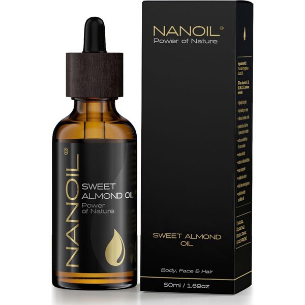 Olio Di Mandorle Nanoil Almond Oil 50Ml - Olio Naturale Per La Cura Di Viso, Corpo E Capelli-image