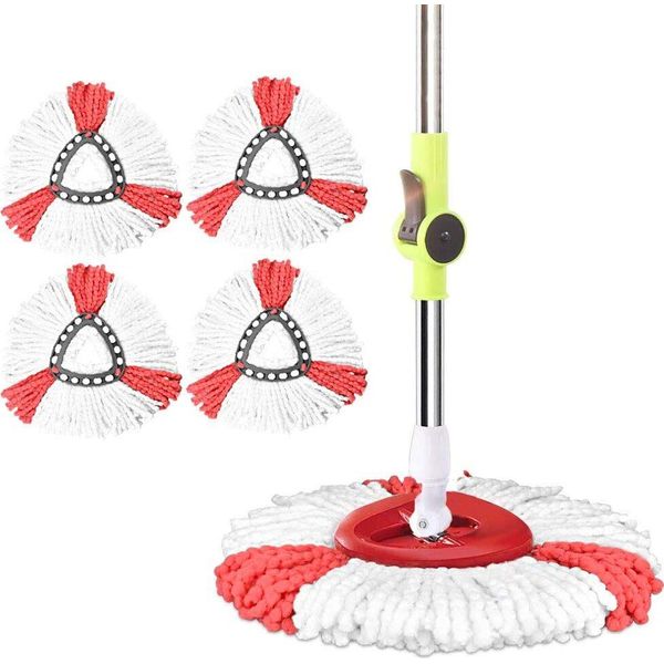 Confezione Da 4 Testine Di Ricambio Per Mop 2In1 Testine Di Ricambio Per Mop Testine Di Ricambio Per Mop Spin Microfiber Refill Spin Mop 360 Testine Rotanti Per Pavimenti Per Vileda O-Cedar Easywring & Clean-image