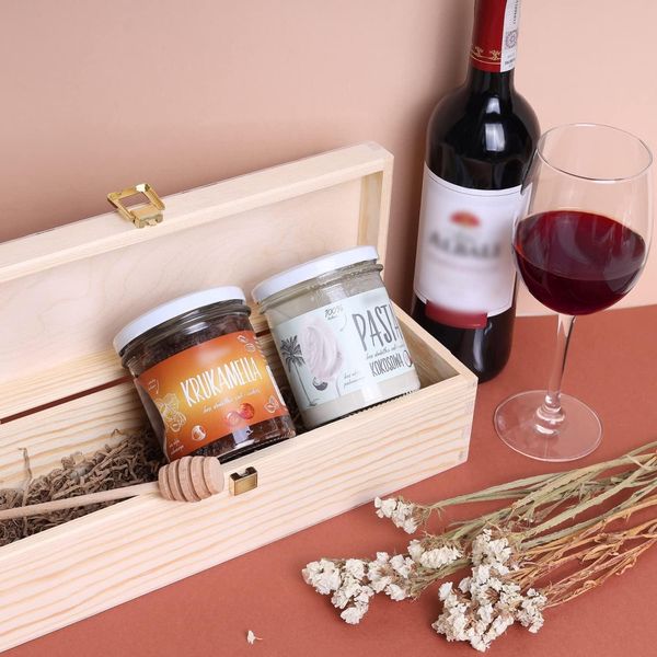 Creative Deco Scatola In Legno Per Vino Da Decorare | Porta Bottiglie Di Vino 1 Bottiglia Da 0,7L | 35.1X11X9.8 Cm | Vintage Con Coperchio E Serratura-image