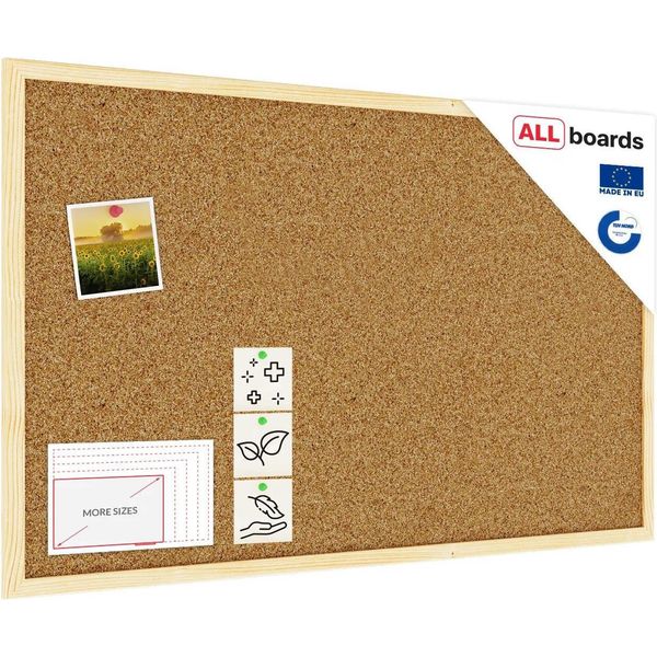 Bacheca In Sughero (Cornice In Legno) 80X50 Cm-image
