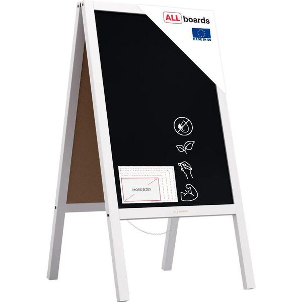 Lavagna Per Gesso Con Cavalletto Bianco Pastello Bifacciale 118X61 Cm-image