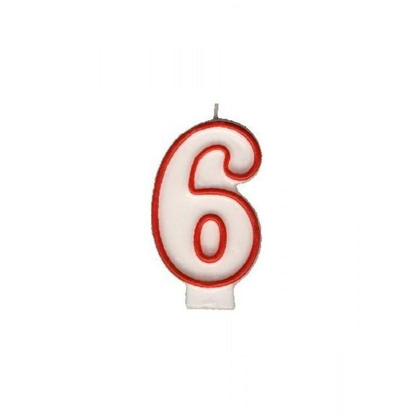 Candela Per Torta Party - 6 Materiale: Cera, Colore: Multicolore, Altezza:: 7,5 Cm-image
