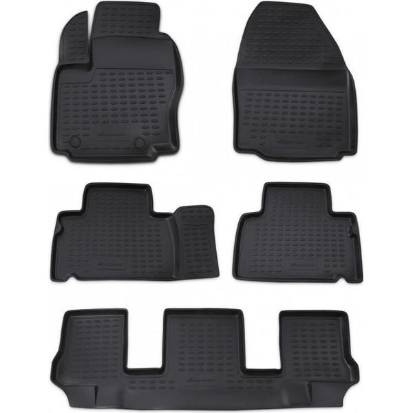 Tappetini Auto In Gomma Novline Ford Galaxy 2006-2015 (7 Posti, Fissaggio Rotondo)-image