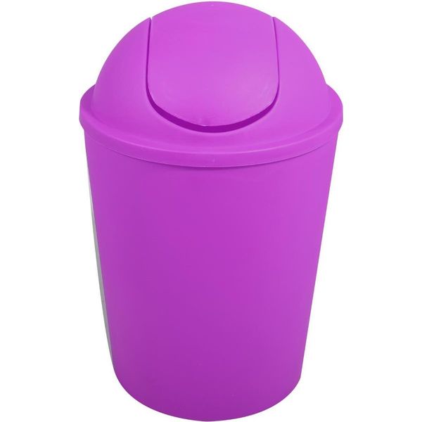 Msv Cestino Per Cosmetici Cestino Con Coperchio Basculante Da 5,5 Litri In Plastica Viola-image