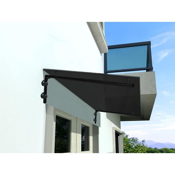 Glaswerk Westfalen - (L) Pensilina In Vetro Grigio 120X90 Cm Con Supporto Nero-image