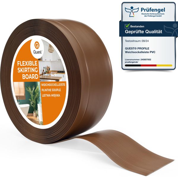 Quest Battiscopa In Pvc 70X20Mm, 5M, Battiscopa Morbido, Flessibile, Bronzo-image