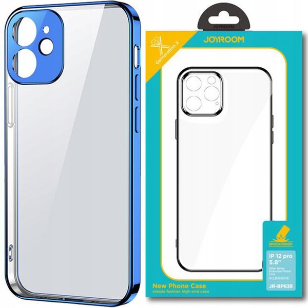 Joyroom Nuova Serie Bellezza Custodia Trasparente Ultra Sottile Con Cornice Metallica Per Iphone 12 Mini Blu Scuro (Jr-Bp741)-image