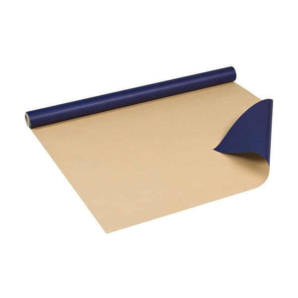 Carta Da Regalo Blu Scuro, 0,70 X 10 M, Carta Kraft - Compleanno E Natale-image