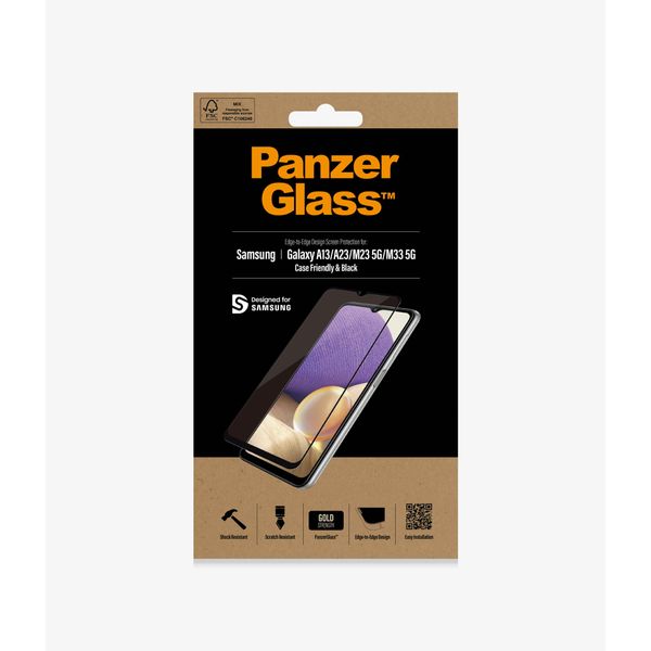 Panzerglass | Pellicola Protettiva - Vetro | Samsung Galaxy A13 | Vetro Temperato | Nero | Trasparente-image
