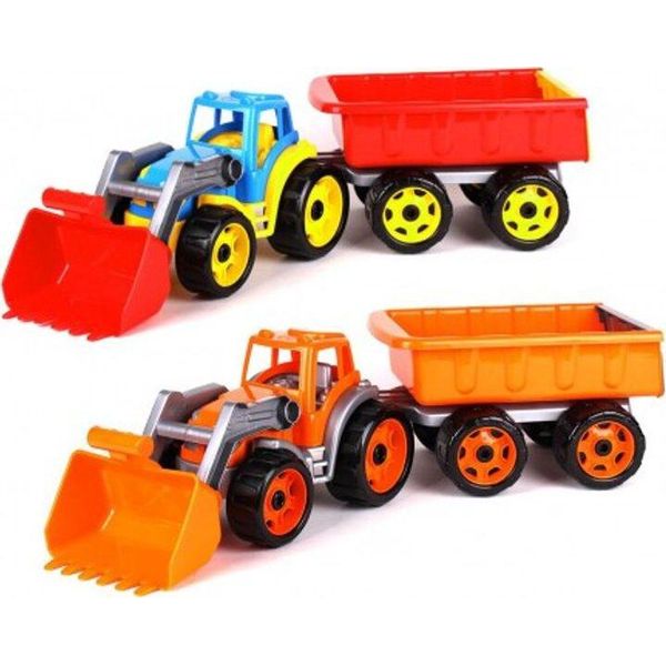 Technok 3688 Trattore Con Rimorchio, 65 X 17,5 X 16 Cm, Multicolore-image