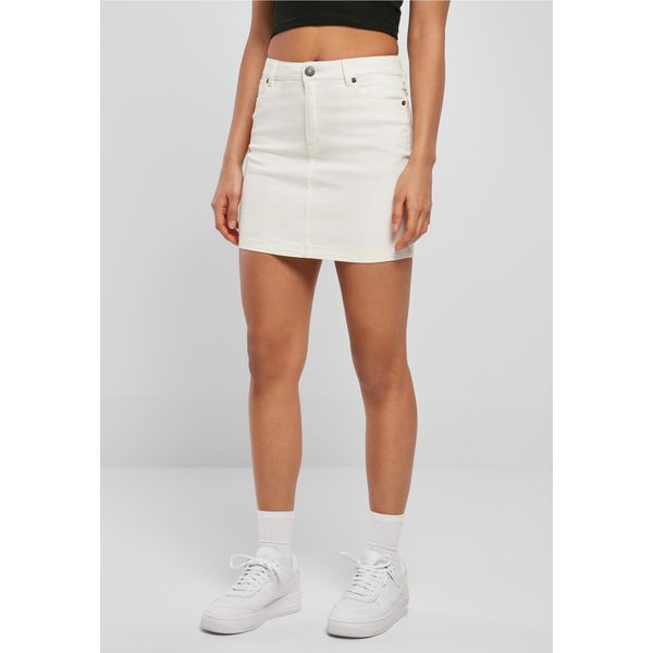 Urban Classics - Donna - Mini Gonna In Denim Organico Elasticizzato Offwhite Raw - 34-image