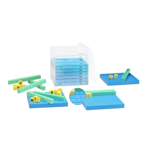 Wissner® Aktiv Lernen Giocattolo Educativo Cubo Decimale 3 Colori, Matematica Aritmetica Decimale, Re-Plastic®-image