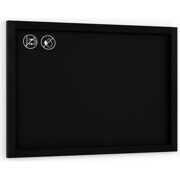 Lavagna Nera Da Gesso Con Cornice Nera In Legno 90X60Cm, Scrivibile Con Gessetti E Pennarelli A Gesso, Per Bar, Ristoranti, Menu-image