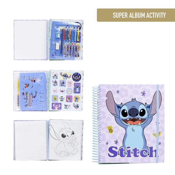 Libro Da Colorare Stitch Activity Con Stencil E Penne Adesive Libro Da Colorare-image