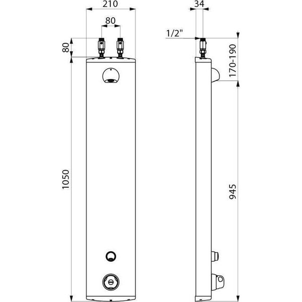 Delabie Du-Elem. Securitherm Therm., Alluminio, Attacco Superiore Tempo Di Funzionamento 30 Sec.-image