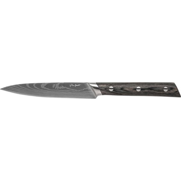 Lamart LT2102 Coltello Universale, Lama Molto Affilata E Manico Ergonomico, Acciaio Inox, Legno Da Imballaggio, Argento/Nero, Lunghezza Lama 13 Cm, Lunghezza Lama 24,5 Cm-image