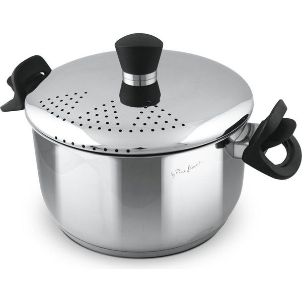 Lamart LT1206 Casseruola, Acciaio Inox Premium, Coperchio Con Meccanismo Di Filtraggio, Acciaio Inox, Capacità: 5,8 L, Ø 24 Cm; Altezza 13,5 Cm-image