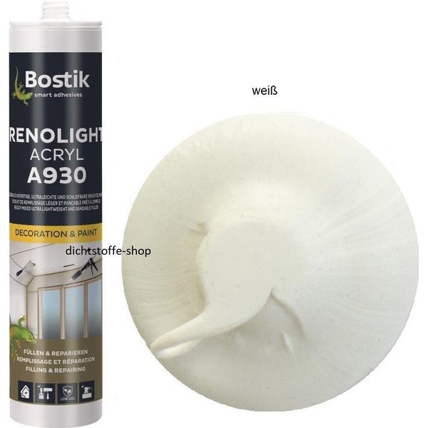 Bostik A930 Renolight Acrilico Bianco Cartuccia Da 300 Ml Sigillante Acrilico Per L'edilizia-image