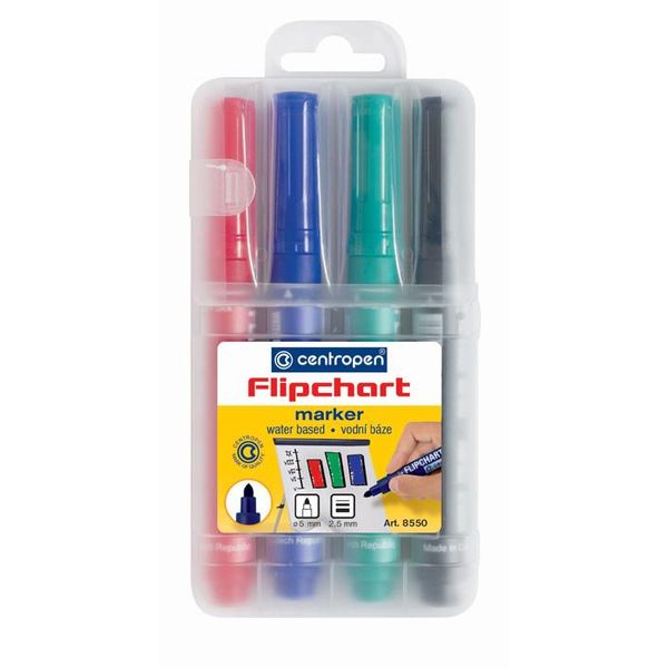 Marcatore Per Lavagna A Fogli Mobili Centropen 8550, 4 Pz-image