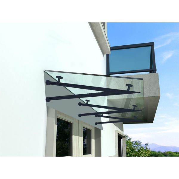 Glaswerk Westfalen - (3V) Pensilina In Vetro Trasparente 230X90 Cm Con Supporto Ral 7016-image