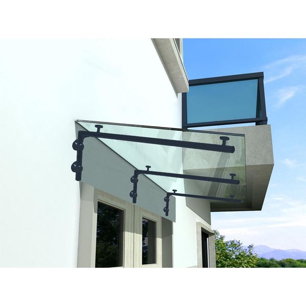 Glaswerk Westfalen - (3L) Tetto In Vetro Trasparente 230X90 Cm Incl. Supporto In Ral 7016-image