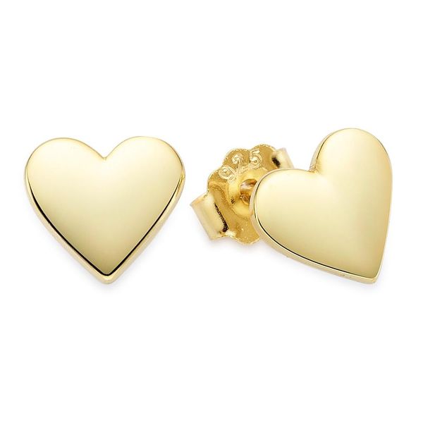 Paar Ohrstecker "Schmuck Geschenk Silberohrringe Herzform", Gelbgoldfarben, Aniston Jewelry & Watches, Ohrringe, Damen, Silber 925 (Sterlingsilber)-image
