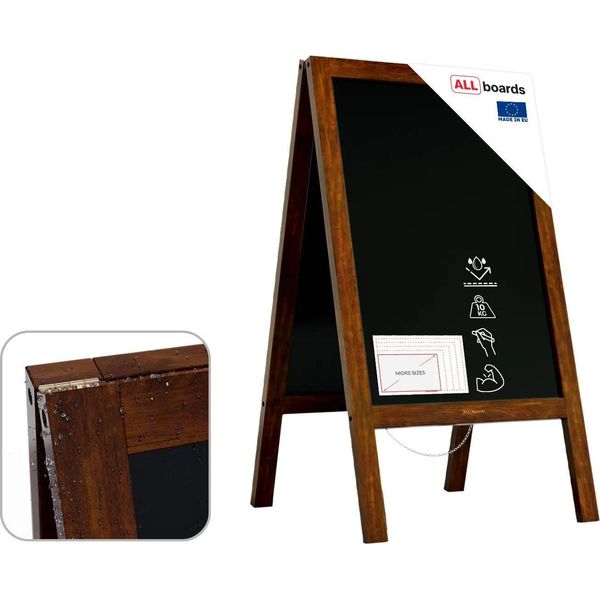 Lavagna Nera Da Gesso Con Cavalletto Bifacciale 118X61Cm Pesante E Resistente All'acqua-image