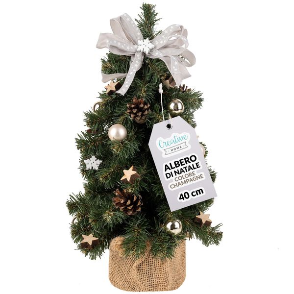 Creative Home Albero Di Natale Artificiale Colore Taupe | Albero Di Natale Piccolo 40Cm | Decorazioni Natalizie Per Tavolo Albero Natale Gia Addobbato-image