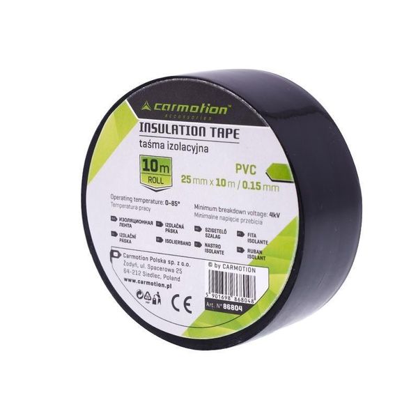 Nastro Isolante In Pvc 0,15 Mm X 25 Mm X 10 M, Nero, 1 Pz.-image