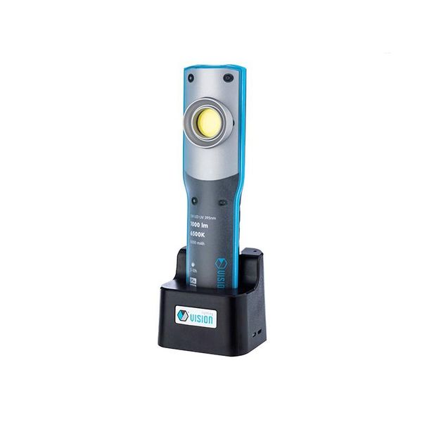 Lampada Da Officina 10W Cob Led 1000 Lm + 3W Led Uv 395Nm, Ricaricabile, IK08, IP54, Con Gancio E Magnete-image