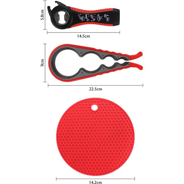 Inf Apriscatole Multifunzionale In 3 Parti Rosso-image