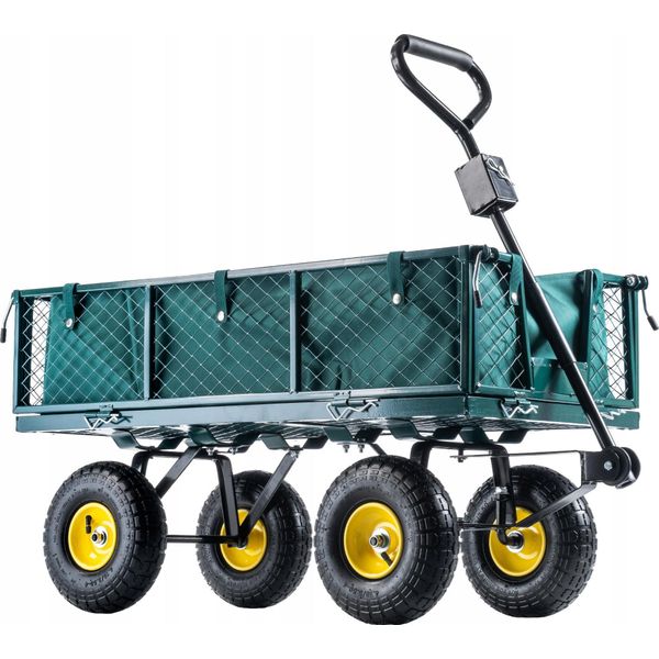 Carrello Da Giardino In Rete Kadax Con Telo Rimovibile, Portata 300 Kg, Carrello Manuale In Alluminio Verniciato A Polvere-image