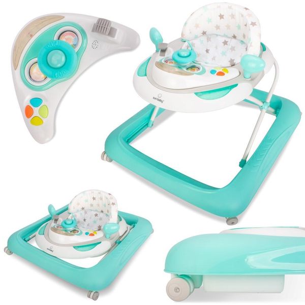 Deambulatore Sun Baby Con Manubrio | Deambulatore Per Bambini Dai 6 Mesi | Deambulatore Per Bambini | Centro Giochi Con Attività E Melodie | Deambulatore Con Musica-image
