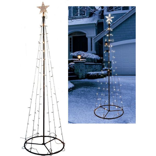 Albero Di Natale A Led - 240 Cm - Albero Decorativo A Cono Illuminato Con 140 Led - Per Interni Ed Esterni-image