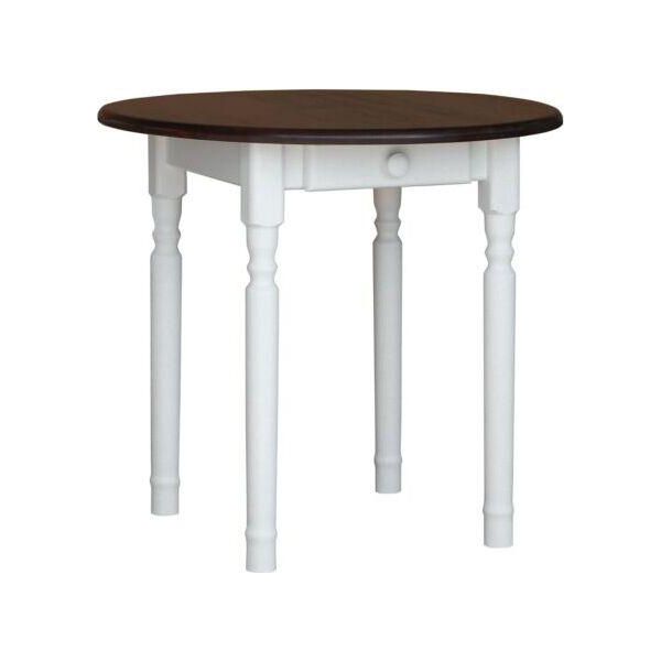 Tavolo Da Pranzo Rotondo Tavolo Da Cucina In Noce Bianco 90 Cm-image