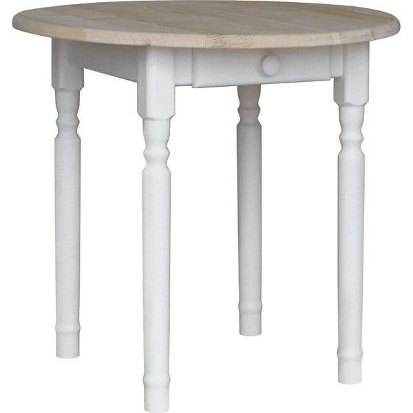 Tavolo Da Pranzo Rotondo Tavolo Da Cucina Bianco Non Trattato 90 Cm-image
