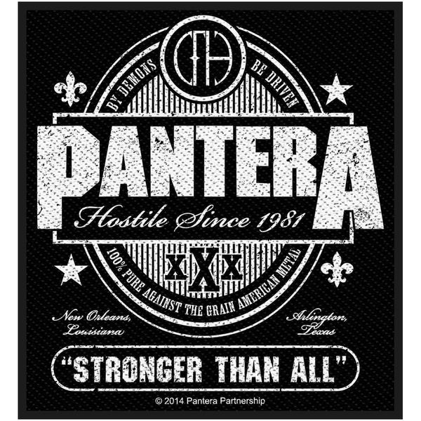 Pantera - Toppa "Stronger Than All"", Tessuto RO7595 (Taglia Unica) (Nero/Bianco)"-image
