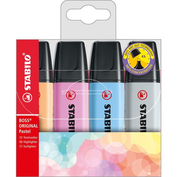 Stabilo 70/4-4 Stabilo Evidenziatore Boss Original Pastello, Pet Confezione Da 4 Pz-image