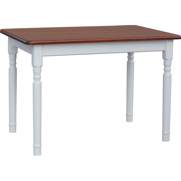 Tavolo Bianco Ii In Legno Di Pino Massiccio Con Piano In Colore Calvados 100 X 60 Cm-image