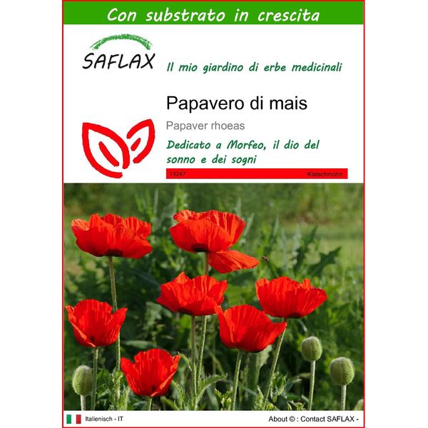 Saflax - Papavero Di Mais - 27000 Semi - Con Substrato - Papaver-image