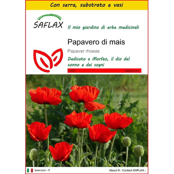 Saflax Insieme Di Coltivazione - Papavero Di Mais - 27000 Semi - Papaver-image