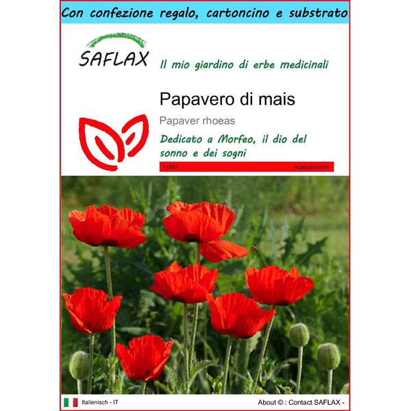 Saflax Set Regalo - Papavero Di Mais - 27000 Semi - Papaver-image