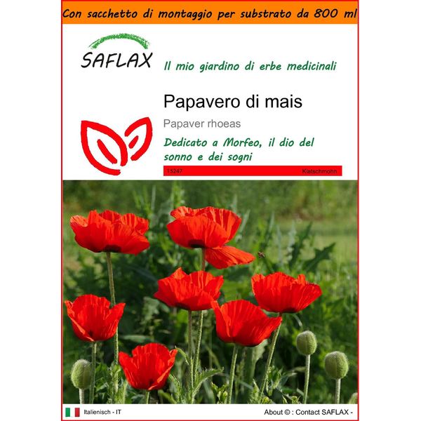 Saflax Garden In The Bag - Papavero Di Mais - 27000 Semi - Papaver-image