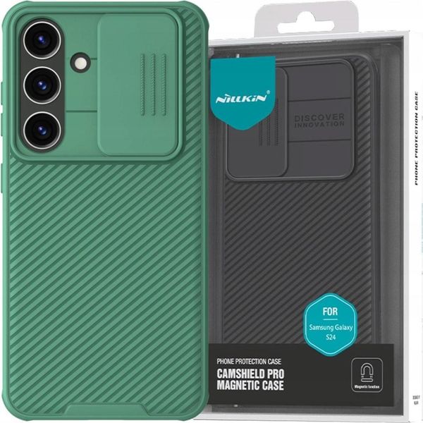 Nillkin Camshield Pro Custodia Blindata Con Copertura Per Fotocamera Per Samsung Galaxy S24+ - Verde-image