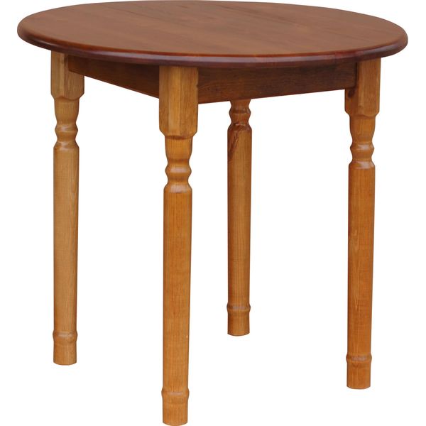 Tavolo Rotondo Ii In Legno Massiccio Di Pino Nel Colore Rovere 90 Cm-image