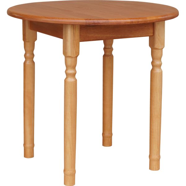 Tavolo Rotondo Ii In Legno Di Pino Massiccio Nel Colore Ontano 90 Cm-image