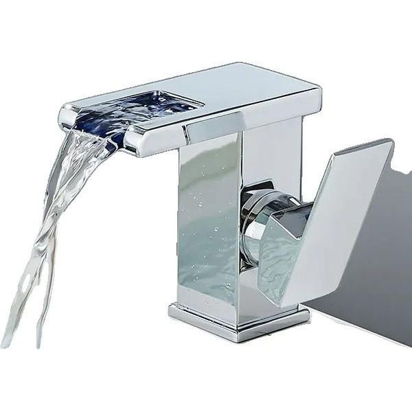 Miscelatore Per Lavabo, Tecnologia Idroelettrica A Led, Design A Cascata, Cromo-image