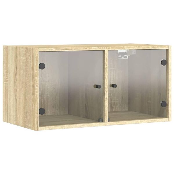 Vidaxl Armadio A Muro Con Ante In Vetro Rovere Sonoma 68,5X37X35 Cm-image