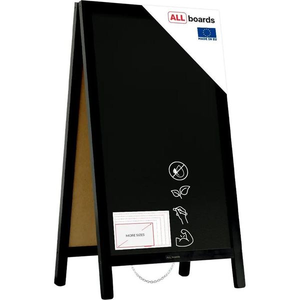 Lavagna Nera Da Gesso Con Cavalletto Bifacciale 78X44 Cm Colore Nero-image